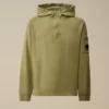 Leichtes Fleece-Sweatshirt mit halbem Reißverschluss und Lens-Print