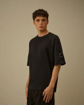 Leichtes Kurzarm-Sweatshirt aus Fleece