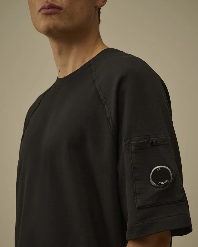 Leichtes Kurzarm-Sweatshirt aus Fleece