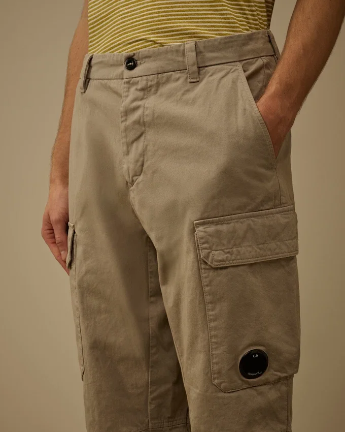 Lockere Cargohose aus Baumwollgabardine
