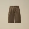 Lockere Pinces-Shorts aus Baumwollgabardine