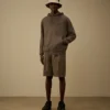 Lockere Pinces-Shorts aus Baumwollgabardine