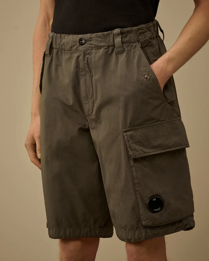 Lose Cargo-Shorts aus Baumwoll-Ripstop mit Linsen