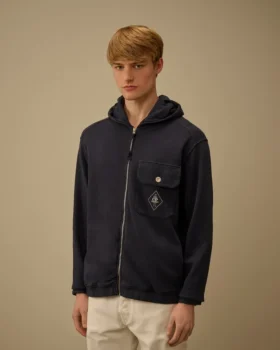 Malfilè Fleece-Kapuzen-Sweatshirt mit Reißverschluss