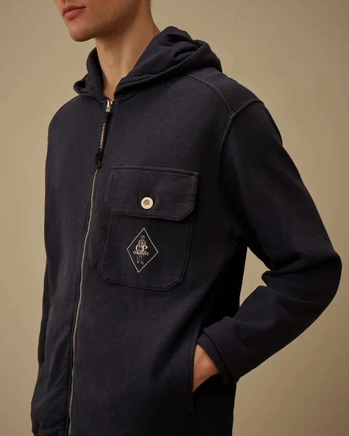 Malfilè Fleece-Kapuzen-Sweatshirt mit Reißverschluss