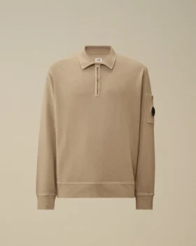 Malfilè-Fleece-Sweatshirt mit halbem Reißverschluss und Linsenmotiv