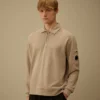 Malfilè-Fleece-Sweatshirt mit halbem Reißverschluss und Linsenmotiv