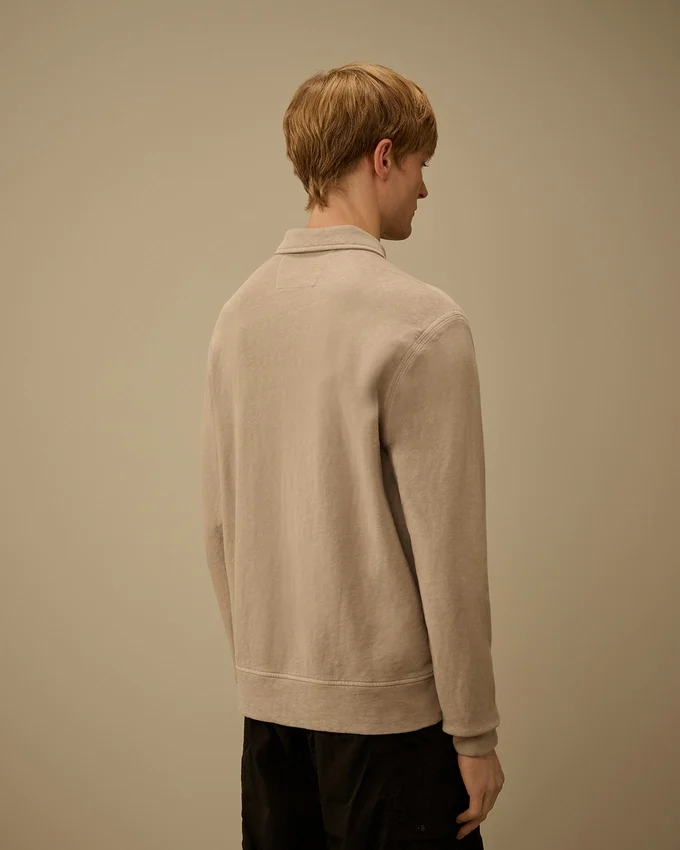 Malfilè-Fleece-Sweatshirt mit halbem Reißverschluss und Linsenmotiv