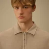 Malfilè-Fleece-Sweatshirt mit halbem Reißverschluss und Linsenmotiv