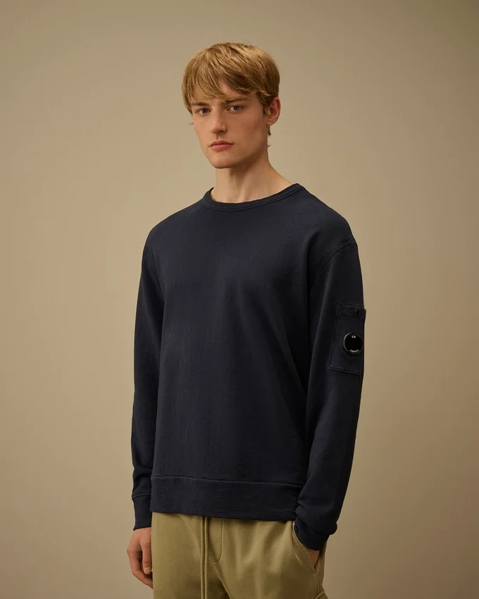 Malfilè Fleece-Sweatshirt mit Rundhalsausschnitt und Linsen-Motiv