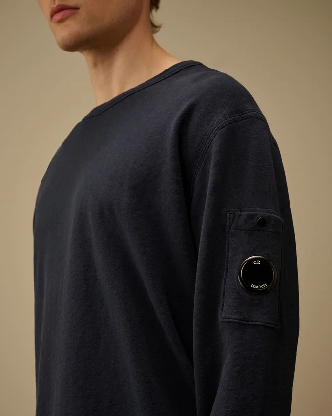 Malfilè Fleece-Sweatshirt mit Rundhalsausschnitt und Linsen-Motiv