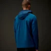 Metropolis Series: Kapuzen-Sweatshirt aus Stretch-Fleece mit halbem Reißverschluss