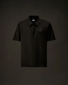 Metropolis Series – Kurzarm-Polo mit halbem Reißverschluss aus merzerisiertem Jersey