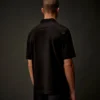 Metropolis Series – Kurzarm-Polo mit halbem Reißverschluss aus merzerisiertem Jersey