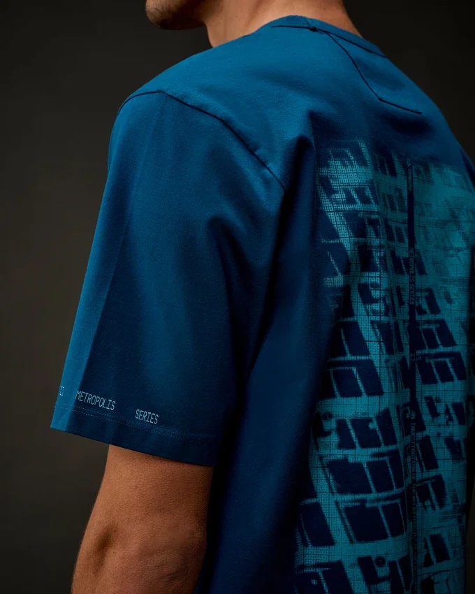 Metropolis Series: Kurzarm-T-Shirt aus merzerisiertem Jersey