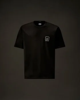 Metropolis Series: Kurzarm-T-Shirt aus merzerisiertem Jersey mit aufgedrucktem Logo
