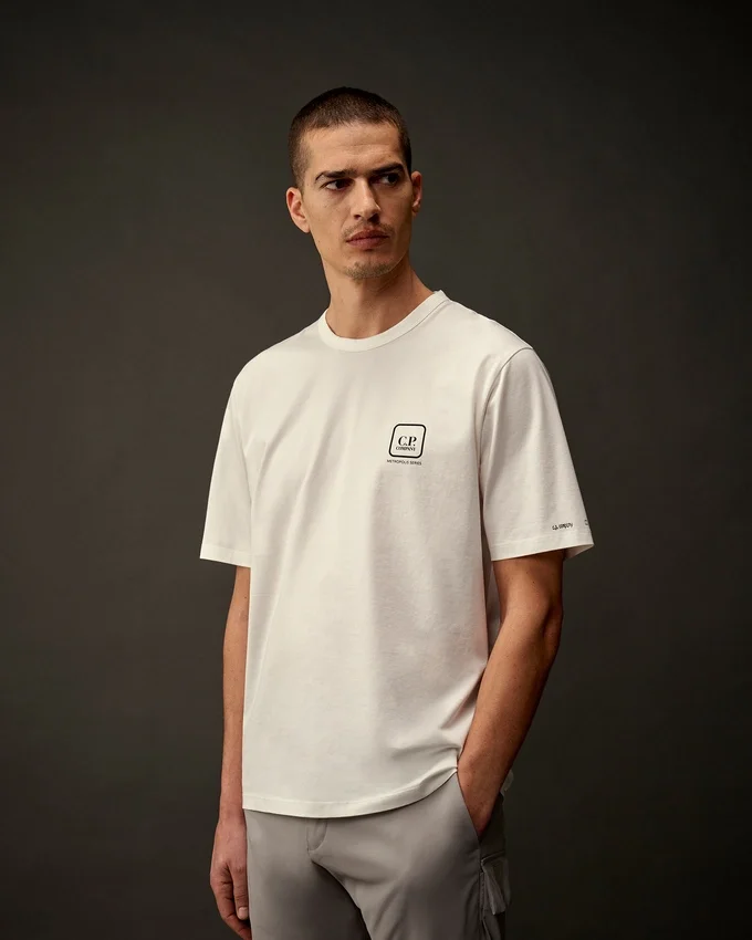 Metropolis Series: Kurzarm-T-Shirt aus merzerisiertem Jersey mit aufgedrucktem Motiv