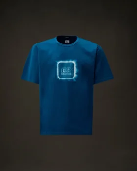 Metropolis Series: Kurzarm-T-Shirt aus merzerisiertem Jersey mit Emblem