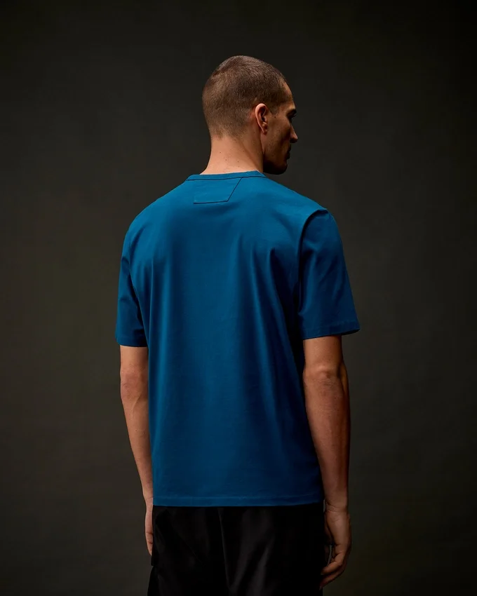Metropolis Series: Kurzarm-T-Shirt aus merzerisiertem Jersey mit Emblem