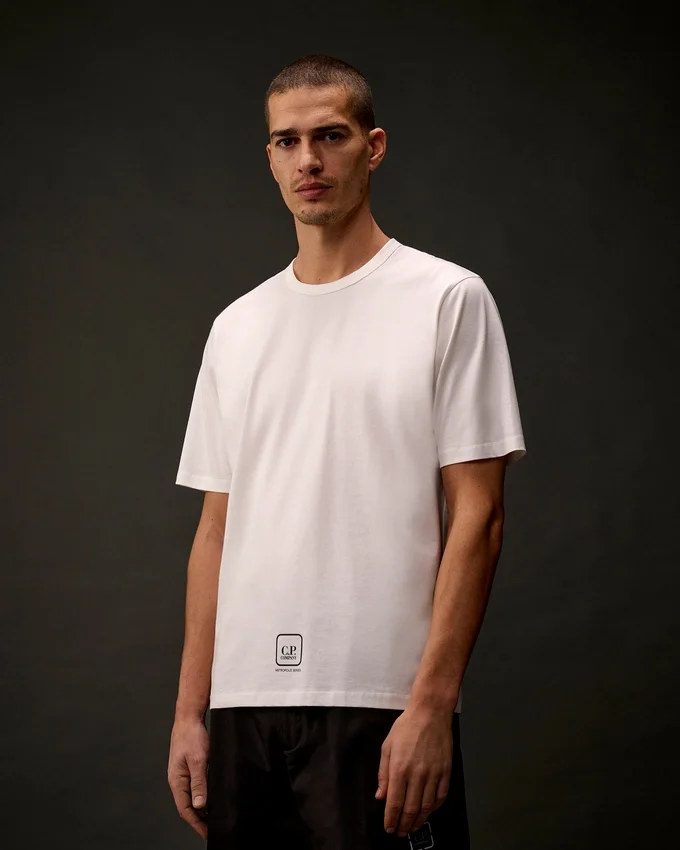 Metropolis Series – Kurzarm-T-Shirt aus merzerisiertem Jersey mit Grafikdruck
