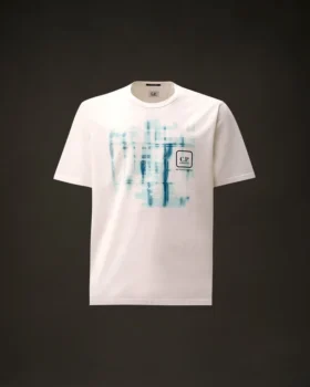 Metropolis Series: Kurzarm-T-Shirt aus merzerisiertem Jersey mit grafischem Logo