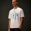 Metropolis Series: Kurzarm-T-Shirt aus merzerisiertem Jersey mit grafischem Logo
