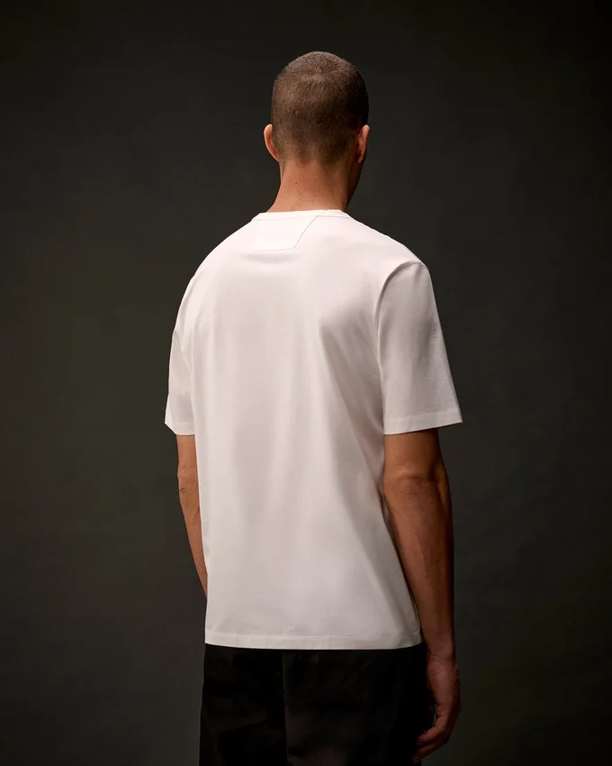 Metropolis Series: Kurzarm-T-Shirt aus merzerisiertem Jersey mit grafischem Logo