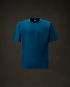 Metropolis Series – Kurzarm-T-Shirt aus merzerisiertem Jersey mit gummiertem Logo-Aufnäher