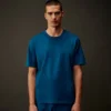 Metropolis Series – Kurzarm-T-Shirt aus merzerisiertem Jersey mit gummiertem Logo-Aufnäher