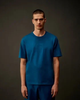 Metropolis Series – Kurzarm-T-Shirt aus merzerisiertem Jersey mit gummiertem Logo-Aufnäher