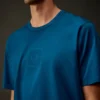 Metropolis Series – Kurzarm-T-Shirt aus merzerisiertem Jersey mit gummiertem Logo-Aufnäher