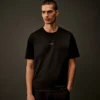 Metropolis Series: Kurzarm-T-Shirt aus merzerisiertem Jersey mit Logo auf der Brust