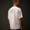Metropolis Series: Kurzarm-T-Shirt aus merzerisiertem Jersey mit Stickerei auf dem Rücken