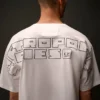 Metropolis Series: Kurzarm-T-Shirt aus merzerisiertem Jersey mit Stickerei auf dem Rücken