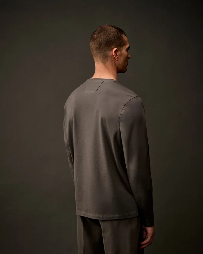 Metropolis Series: Langarm-T-Shirt aus merzerisiertem Jersey