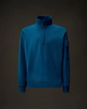 Metropolis Series: Sweatshirt aus Stretch-Fleece mit halbem Reißverschluss