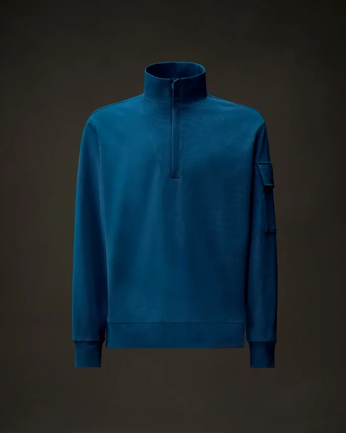 Metropolis Series: Sweatshirt aus Stretch-Fleece mit halbem Reißverschluss