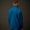 Metropolis Series: Sweatshirt aus Stretch-Fleece mit halbem Reißverschluss