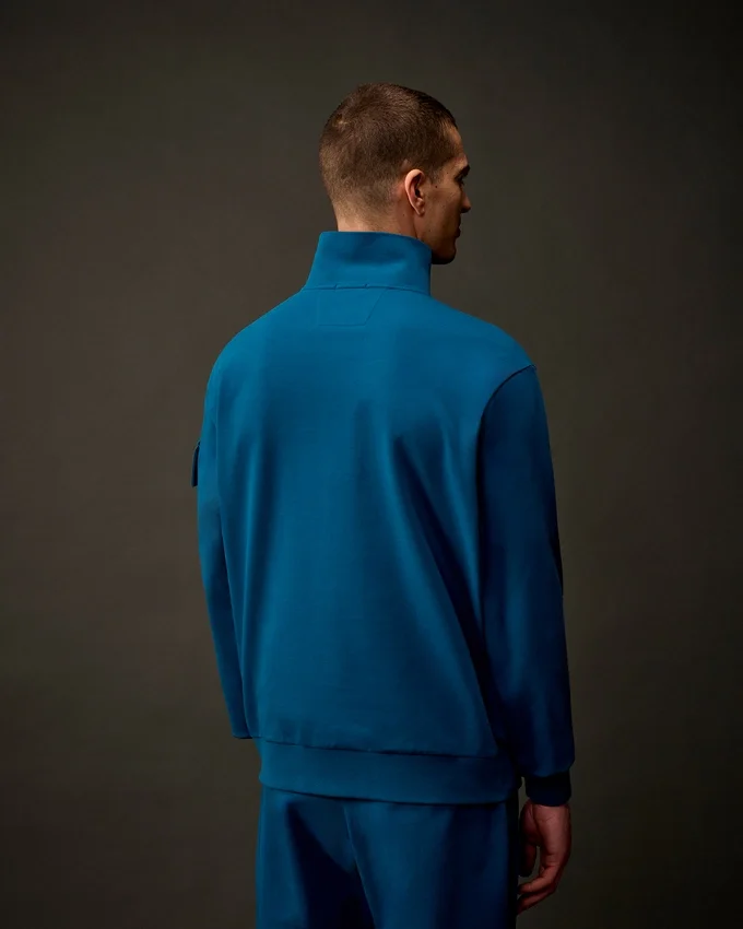 Metropolis Series: Sweatshirt aus Stretch-Fleece mit halbem Reißverschluss