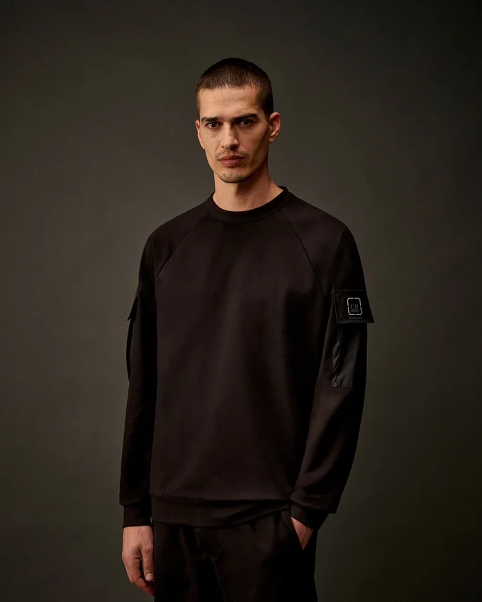 Metropolis Series Sweatshirt aus Stretch-Fleece mit Rundhalsausschnitt
