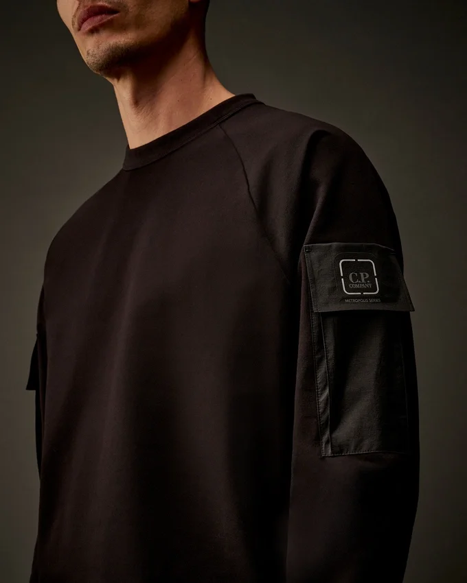 Metropolis Series Sweatshirt aus Stretch-Fleece mit Rundhalsausschnitt