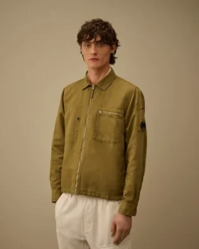 Overshirt aus Baumwolle/Leinen mit „Lens“-Reißverschluss
