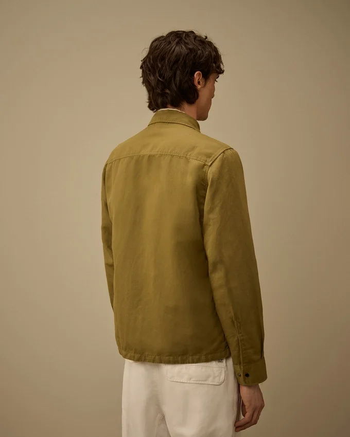 Overshirt aus Baumwolle/Leinen mit „Lens“-Reißverschluss