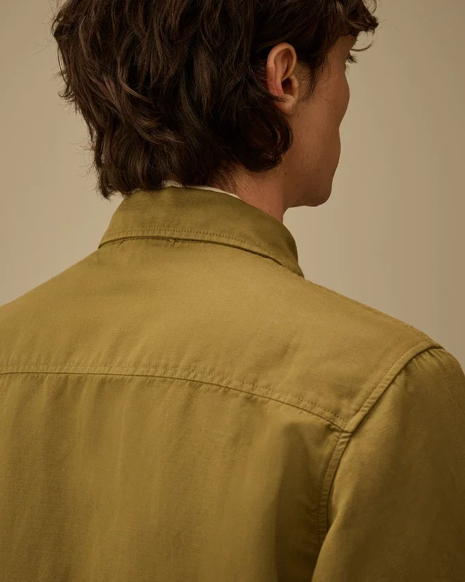 Overshirt aus Baumwolle/Leinen mit „Lens“-Reißverschluss
