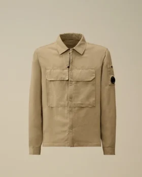 Overshirt aus Baumwolle/Leinen mit Reißverschluss für die Lens-Brille