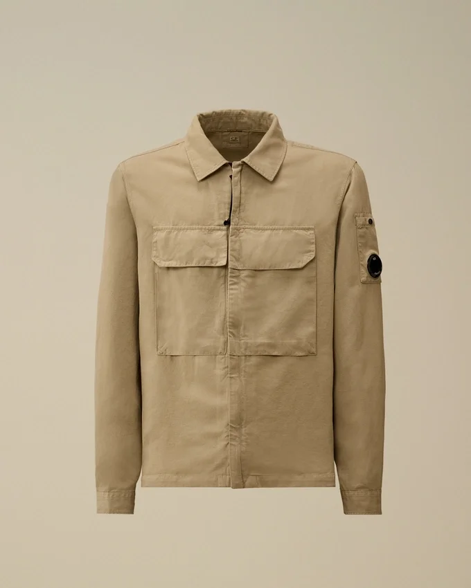 Overshirt aus Baumwolle/Leinen mit Reißverschluss für die Lens-Brille