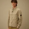 Overshirt aus Baumwolle/Leinen mit Reißverschluss für die Lens-Brille