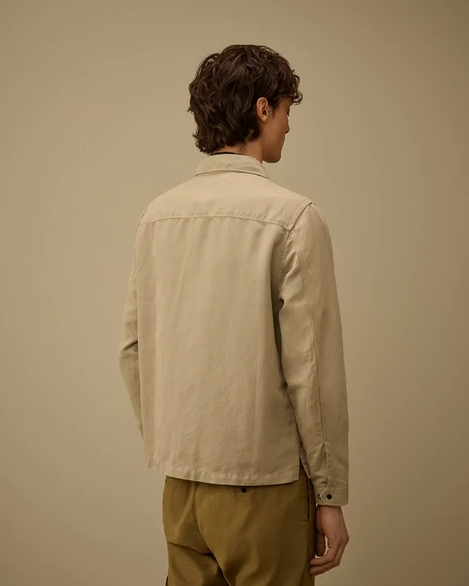 Overshirt aus Baumwolle/Leinen mit Reißverschluss für die Lens-Brille