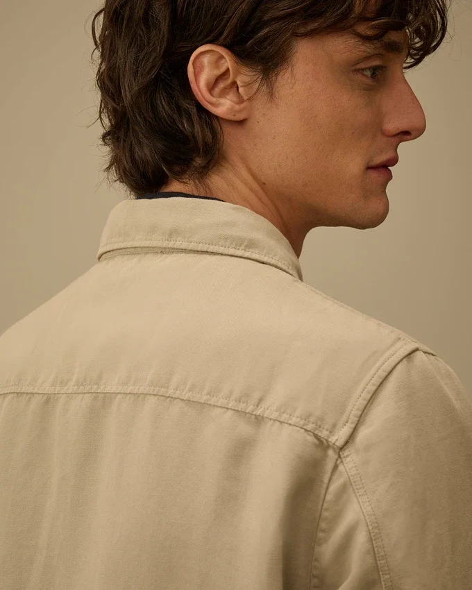 Overshirt aus Baumwolle/Leinen mit Reißverschluss für die Lens-Brille