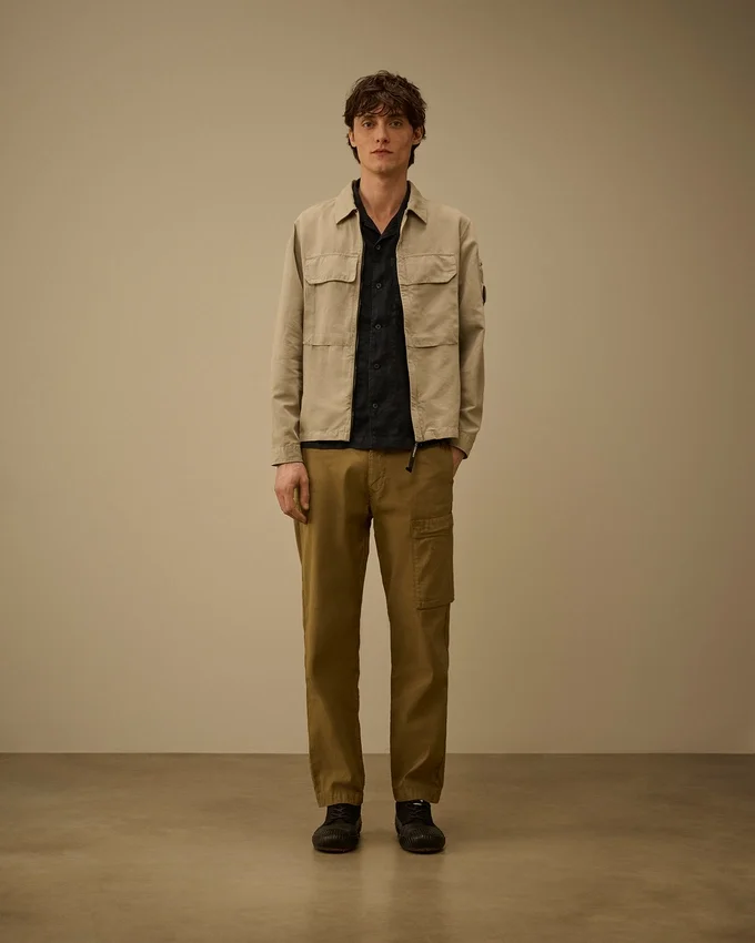 Overshirt aus Baumwolle/Leinen mit Reißverschluss für die Lens-Brille